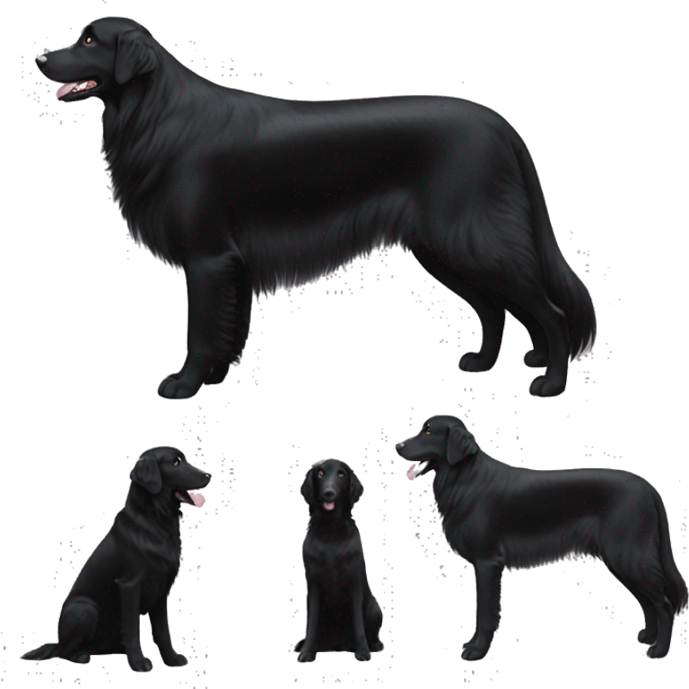 black flat coated retriever emoji