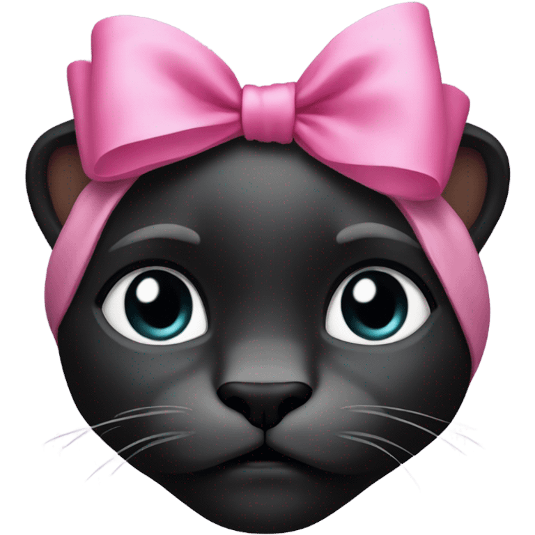 black panther with pink bow on head emoji