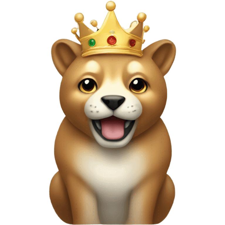 animal focus in blurred setting with crown emoji