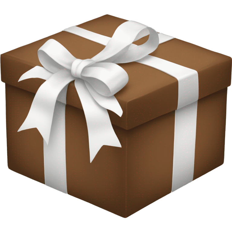 Brown Gift box with white bow emoji