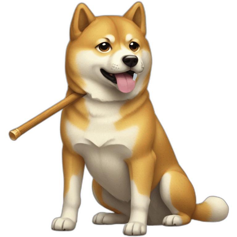 doge with a baton emoji