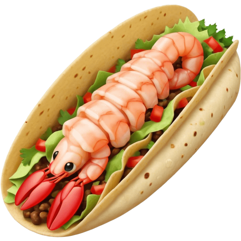 Shrimp inside a taco emoji