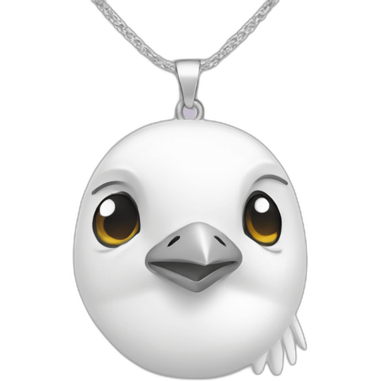 white bird necklace emoji