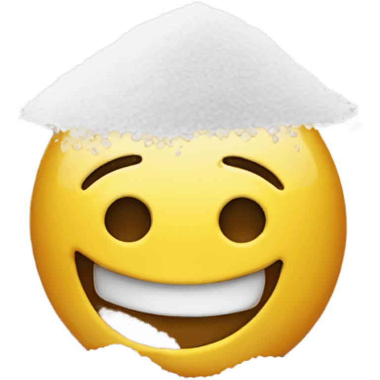 happy face with a pile of salt emoji