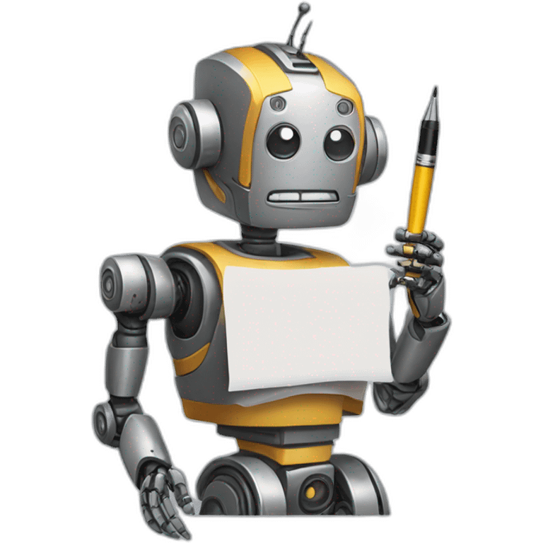 robot with pen and paper emoji