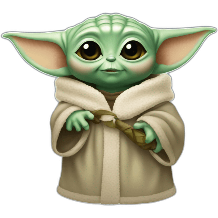 Baby Yoda with glaces emoji