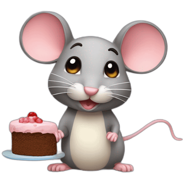 mouse with cake emoji