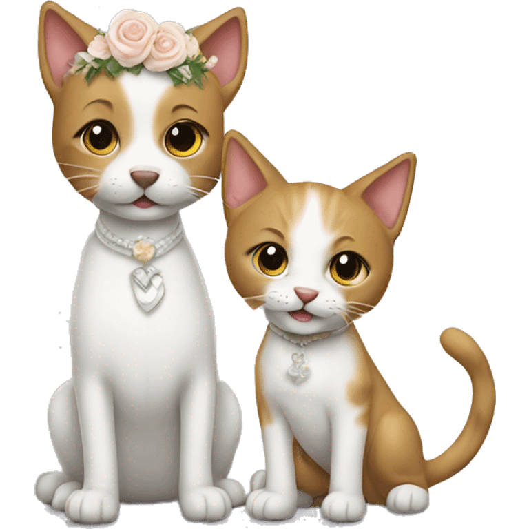 a kitty marrying a dog  emoji