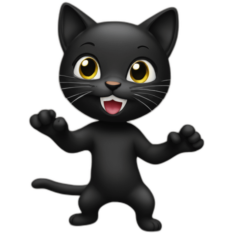 Black kitty rapping emoji