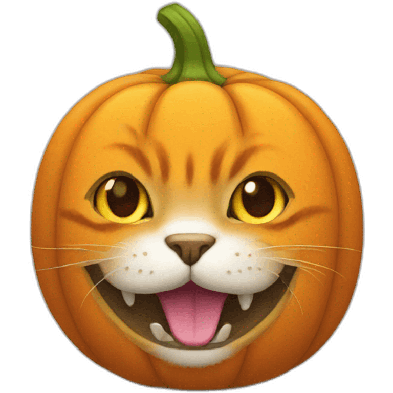 un chat citrouille emoji