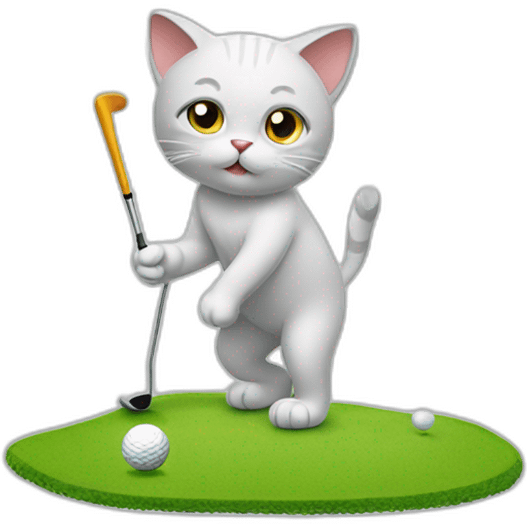 Cat playing golf emoji