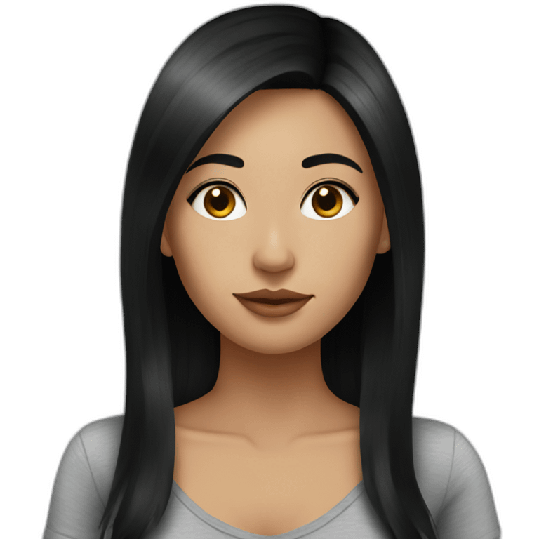 hot girlfriend with black hair emoji