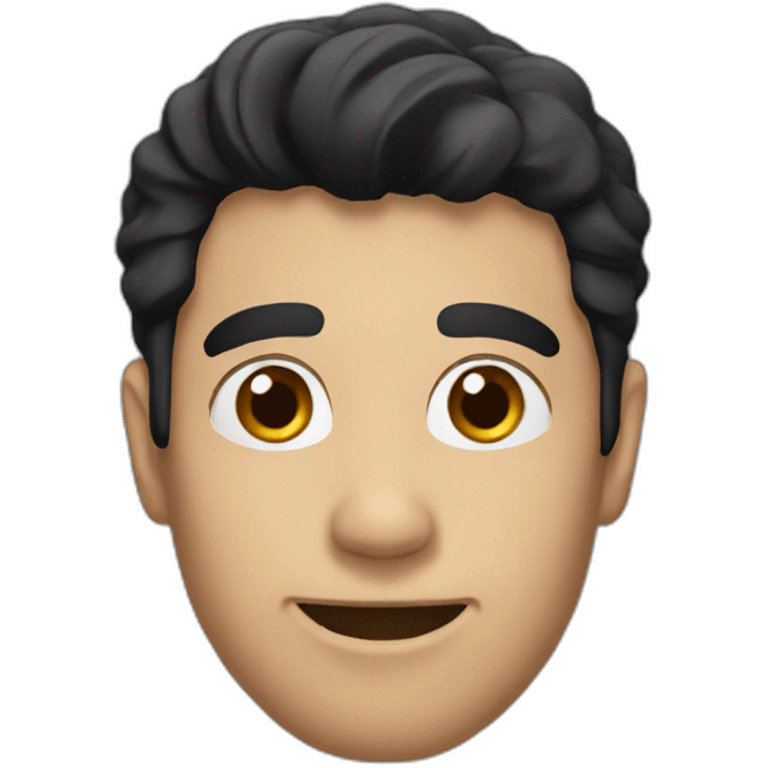 A man with black hair emoji