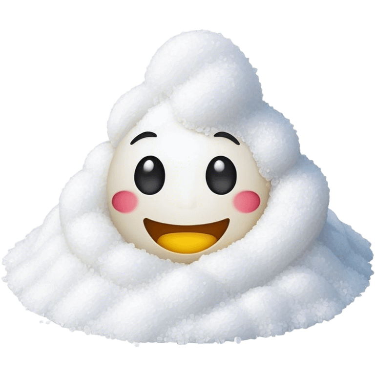 Happy emoji with a pile of salt emoji