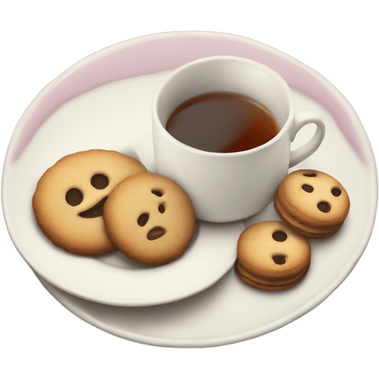 Tea and a plate of cookies  emoji