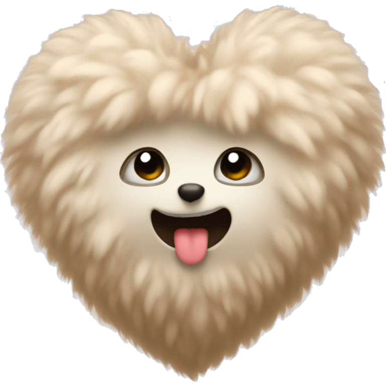 Beige fluffy Heart  emoji