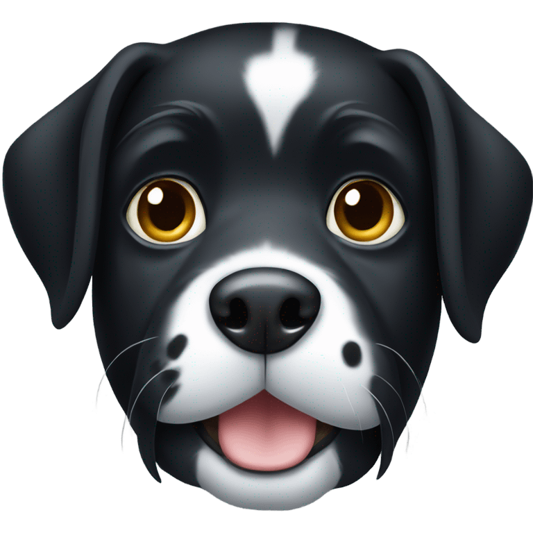 black dog with white spots emoji