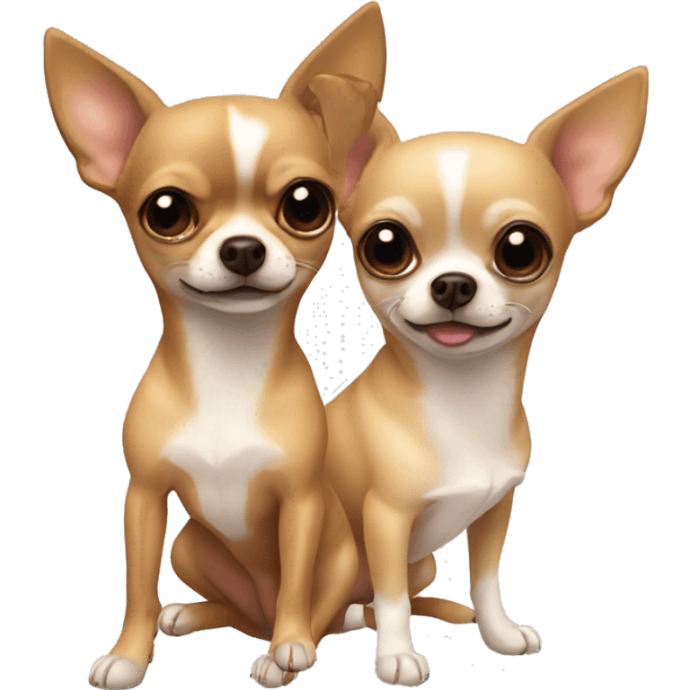 Two chihuahuas, one beige, the other brown emoji