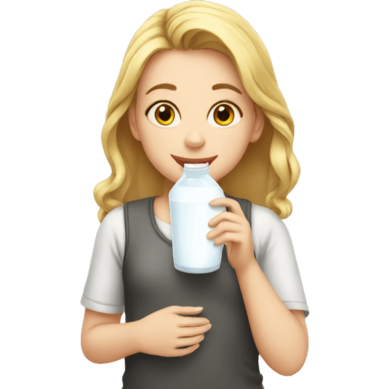 girl drinking milk emoji