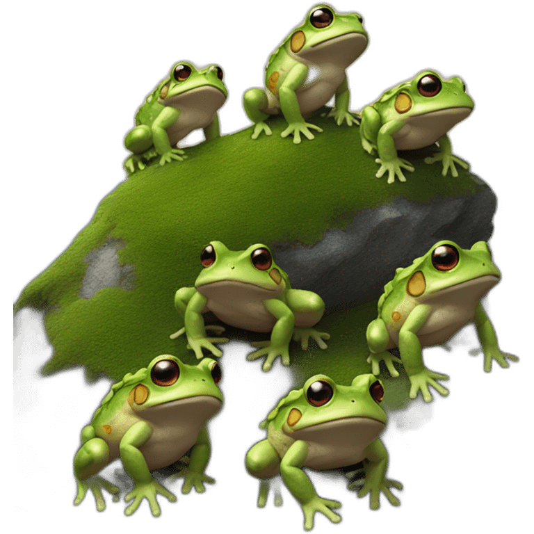 multiple toads on mountain emoji