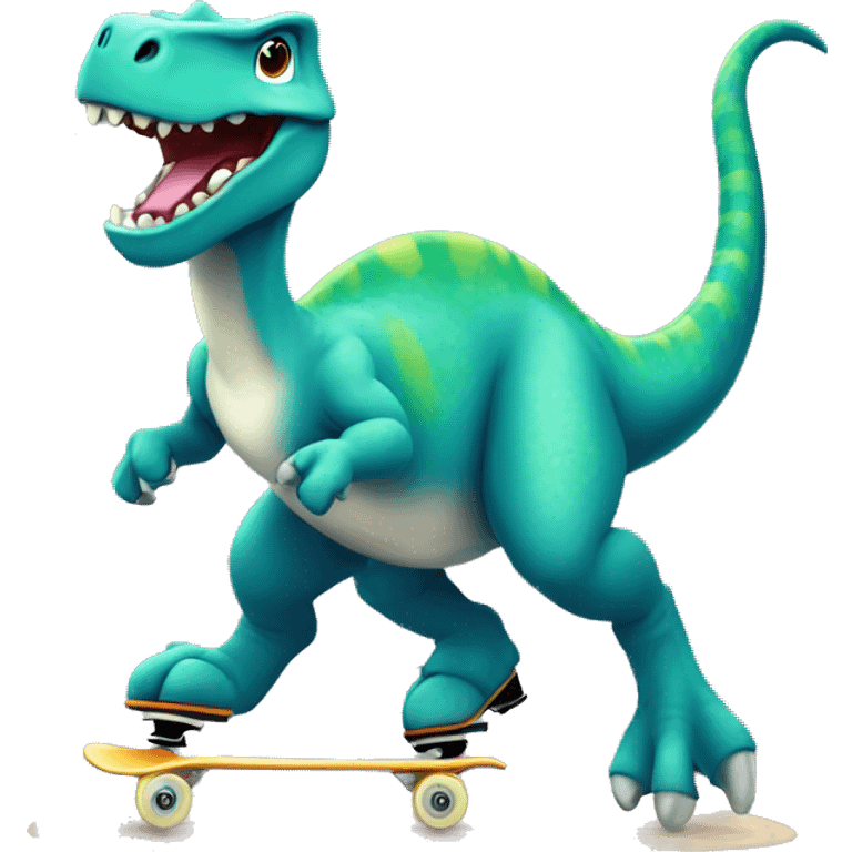 Dinosaurio patinando emoji