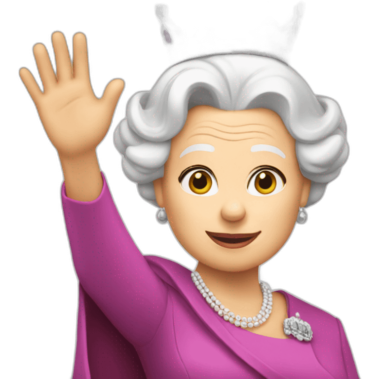 Queen Elizabeth waving emoji