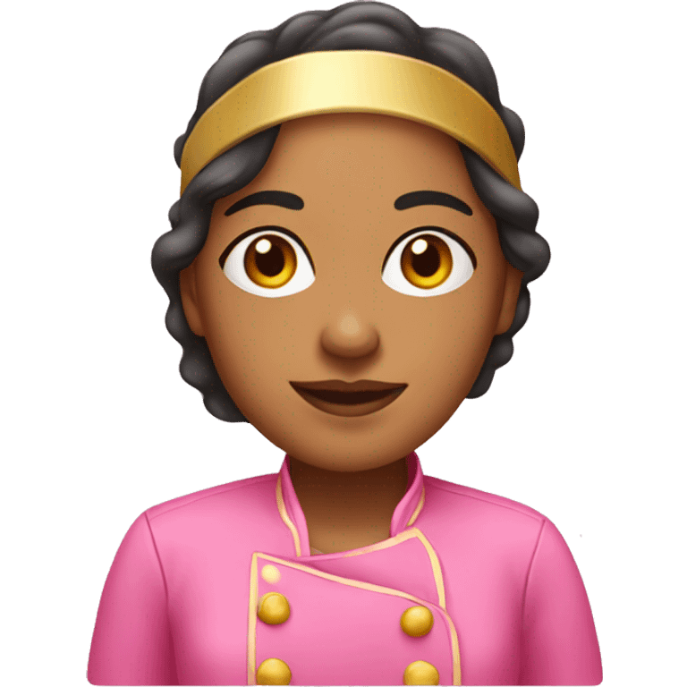 Female Latina Chef with pink and gold clothes emoji