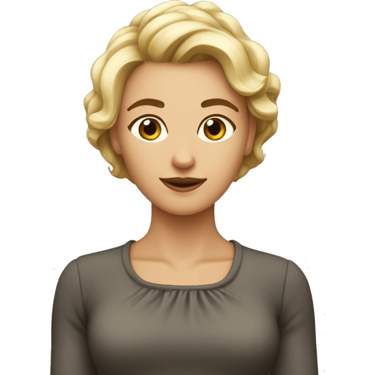 femme agée cheveux courts châtains emoji