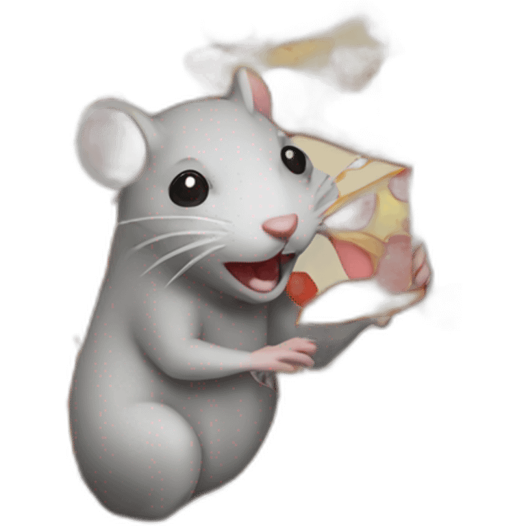 Rat eating pizza emoji