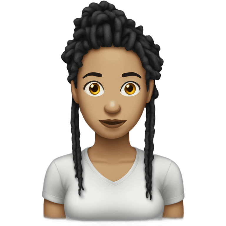 Light skin woman bad hair day black dreads emoji