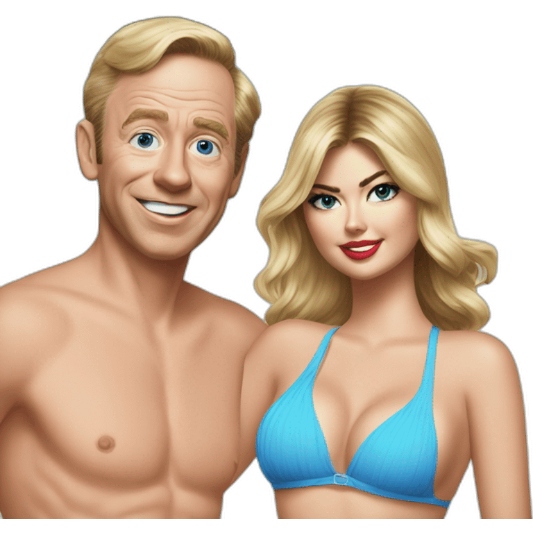 Kate upton in bikini with Barney fife emoji