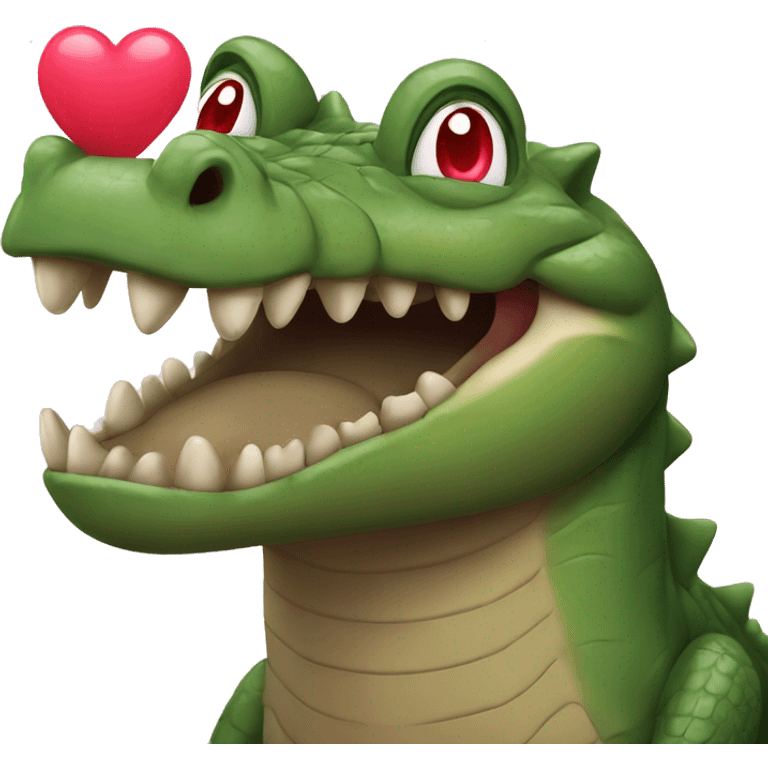 crocodile with heart eyes emoji