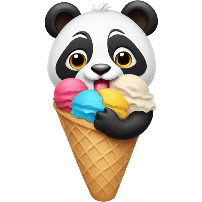 Panda eating ice cream emoji