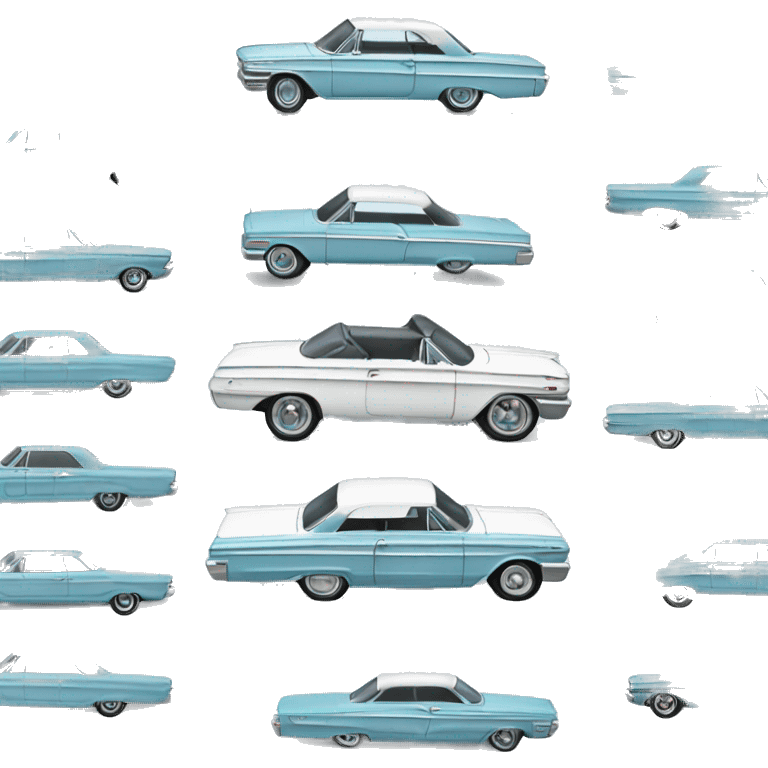 1963 chevy impala white top, light blue exterior  emoji