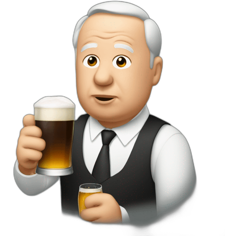 Alfred hitchcock drinking beer emoji