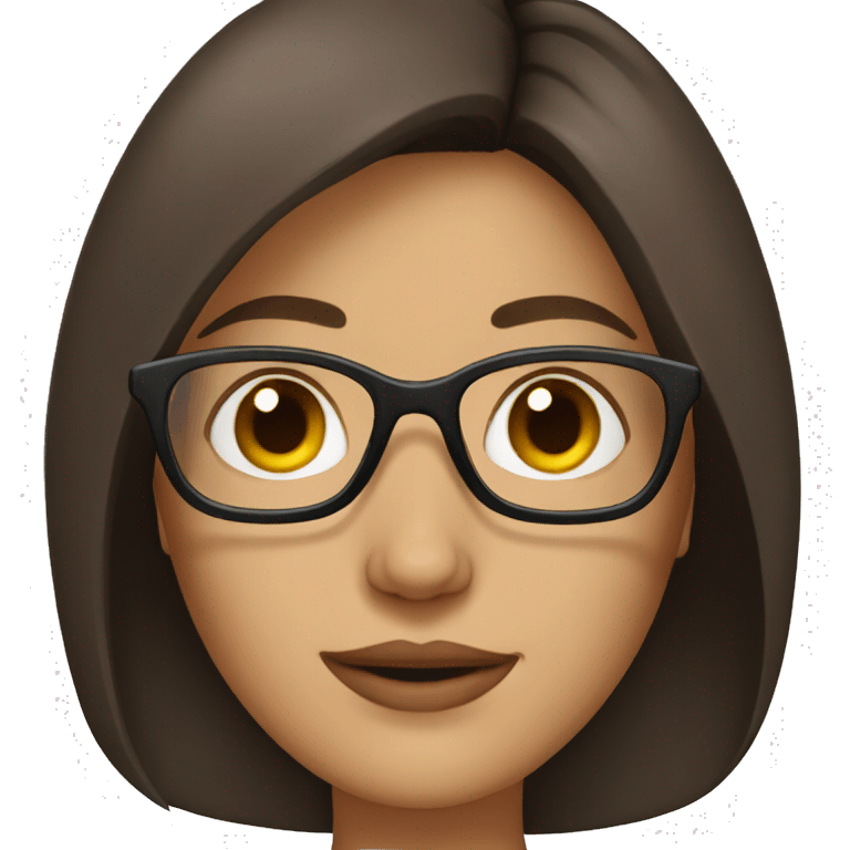 brunette woman with glasses emoji