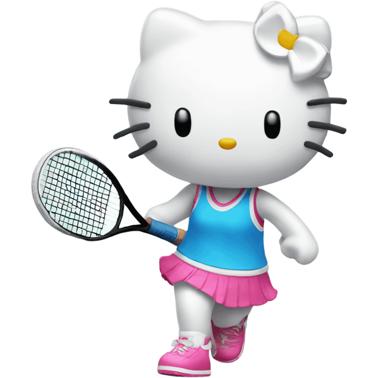 Hello kitty playing tennis  emoji