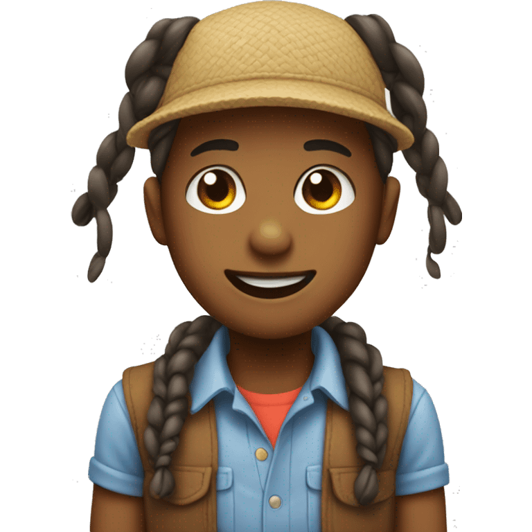 boy with twin braids hat emoji