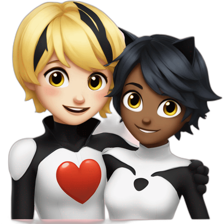 Miraculous ladybug and Catnoir emoji