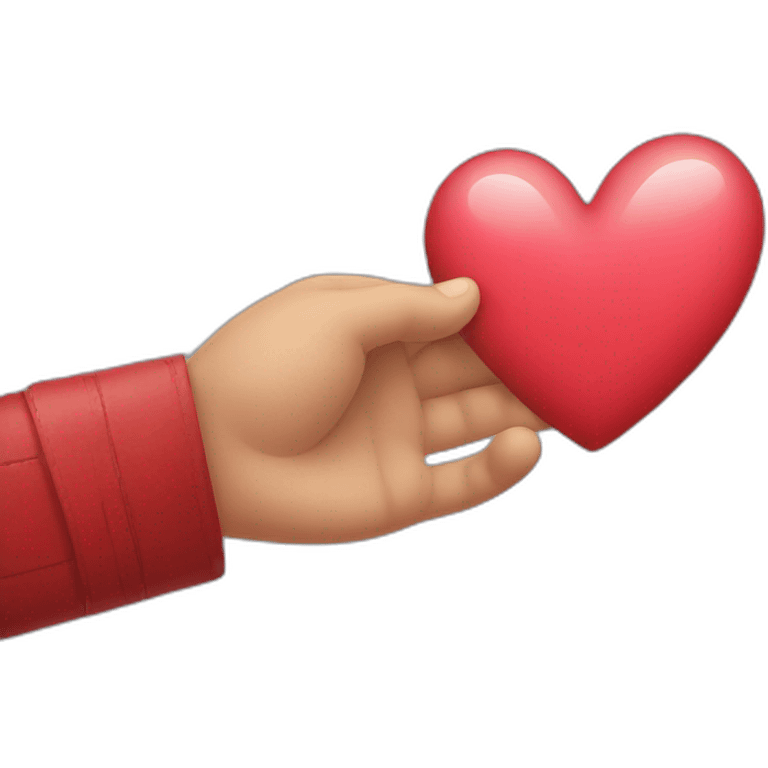 Heart made bye hand emoji