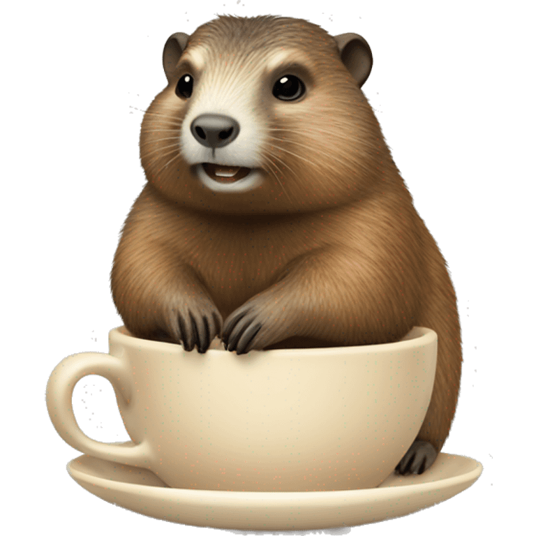 Marmota con taza de café  emoji