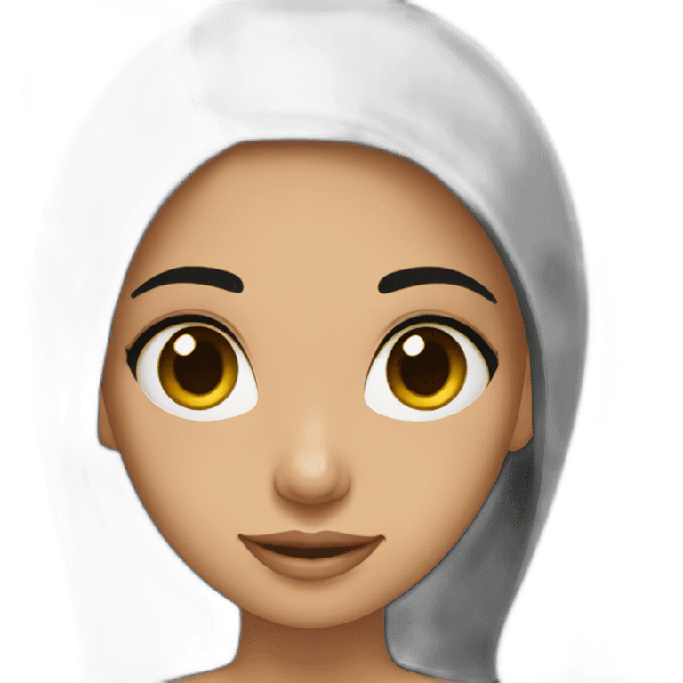 Young Arab girl with black hairs emoji