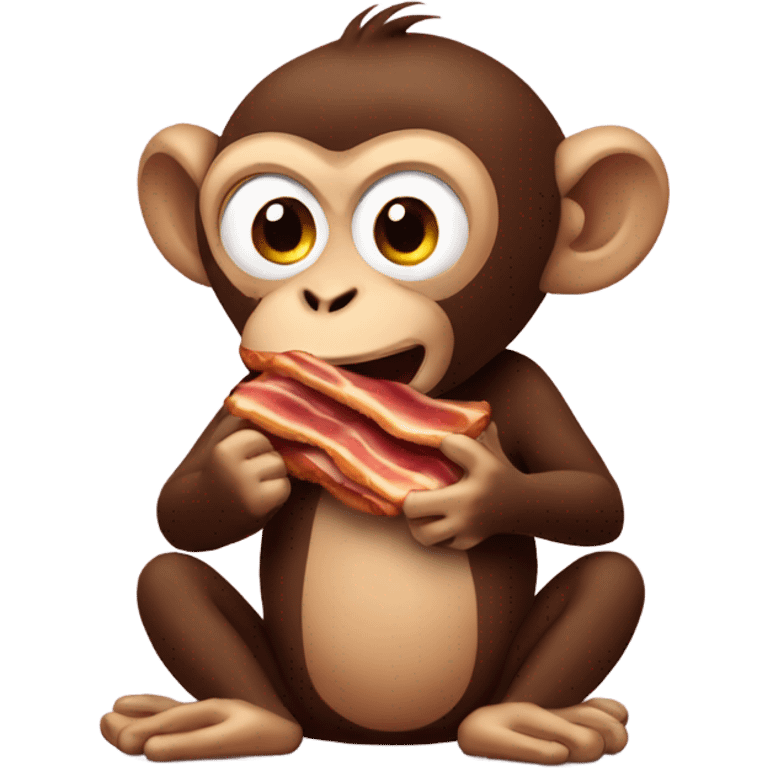 Monkey eating bacon emoji