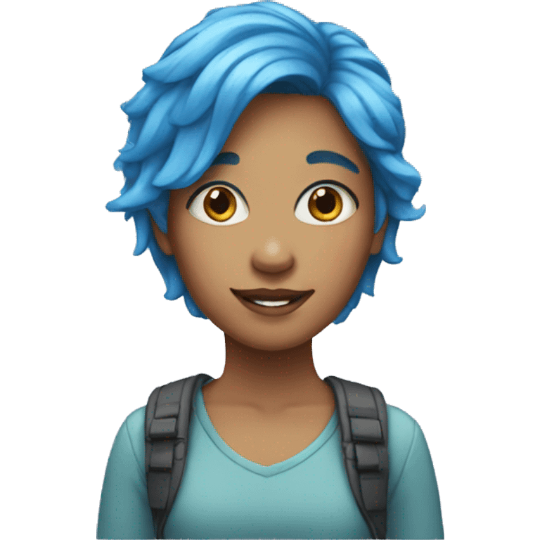 Girl with blue hair emoji