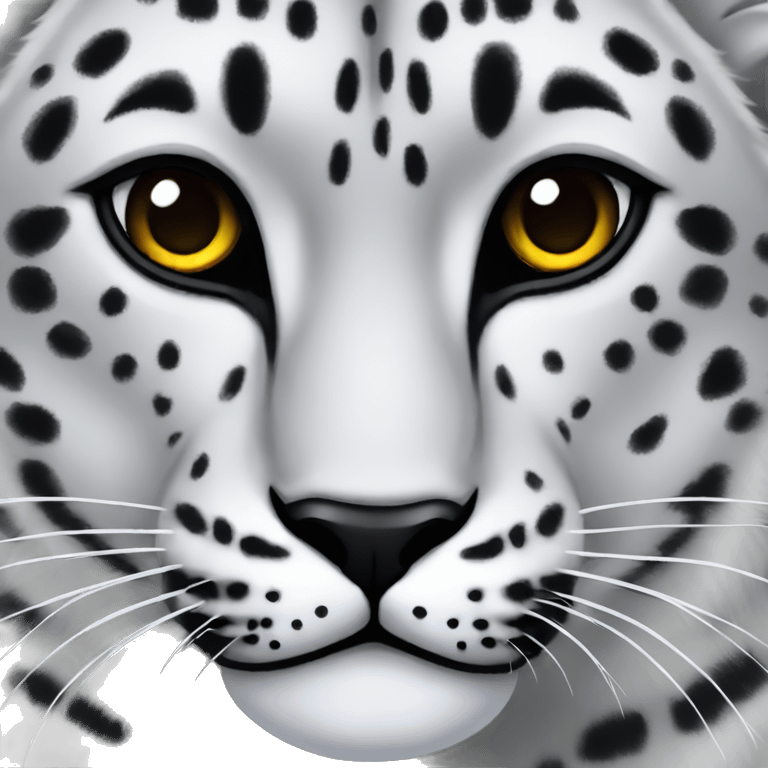 Snow leopard emoji black eyes emoji