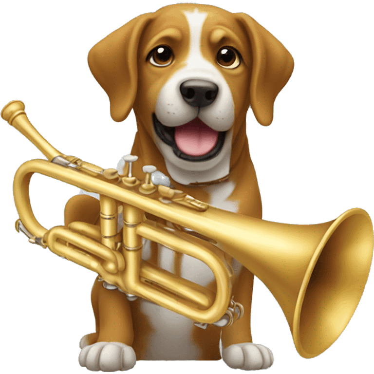 Dog playing trumpet  emoji