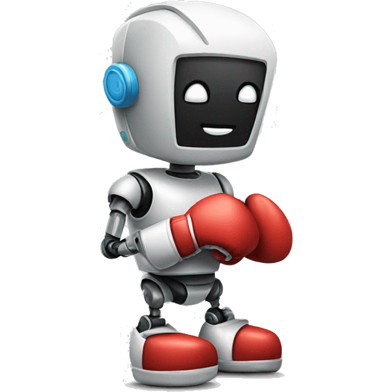 robot with a boxing glove emoji