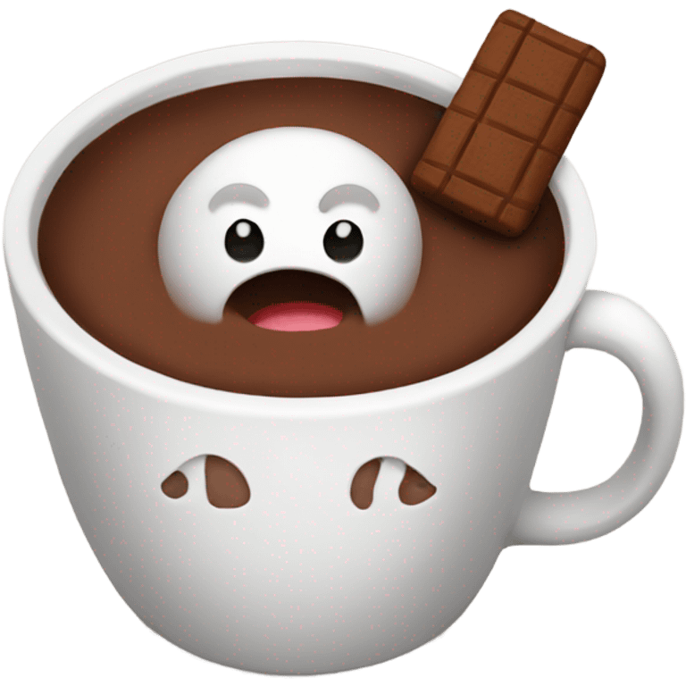 cocoa with marshmallow in cozy cup emoji