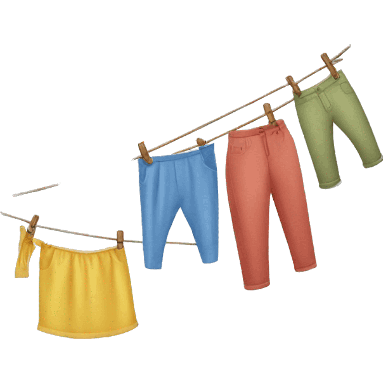 Washing line with wet clothes  emoji