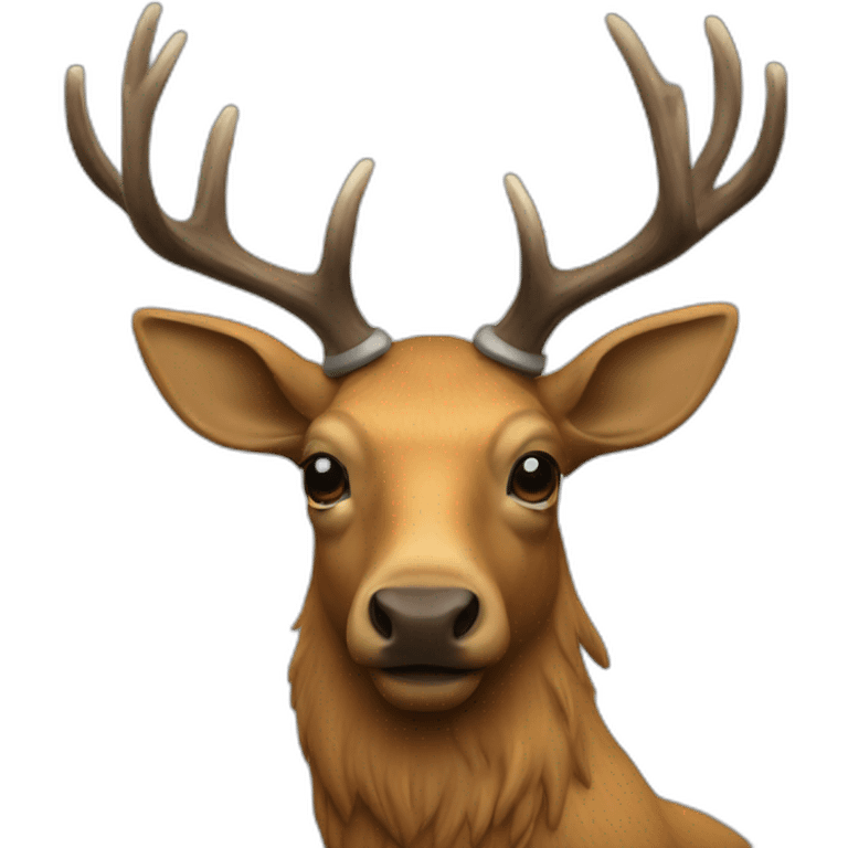 Elk with a helmet on  emoji